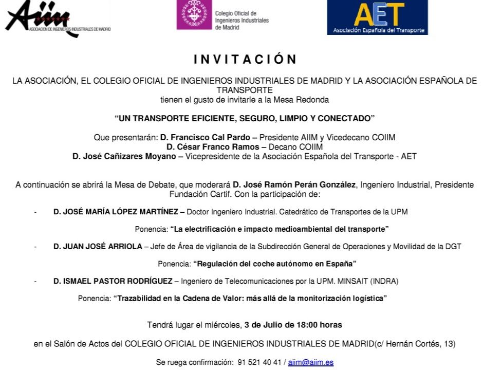 UN TRANSPORTE EFICIENTE, SEGURO, LIMPIO Y CONECTADO- 3 DE JULIO MADRID